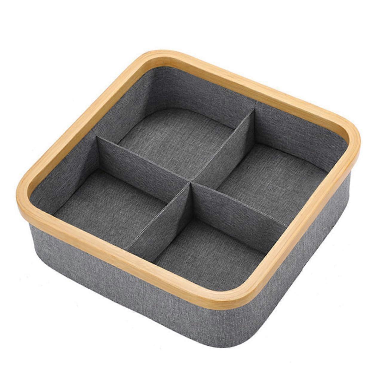 Bamboo Storage Basket with Compartments for Home Organization, Books, Magazines and Clothes