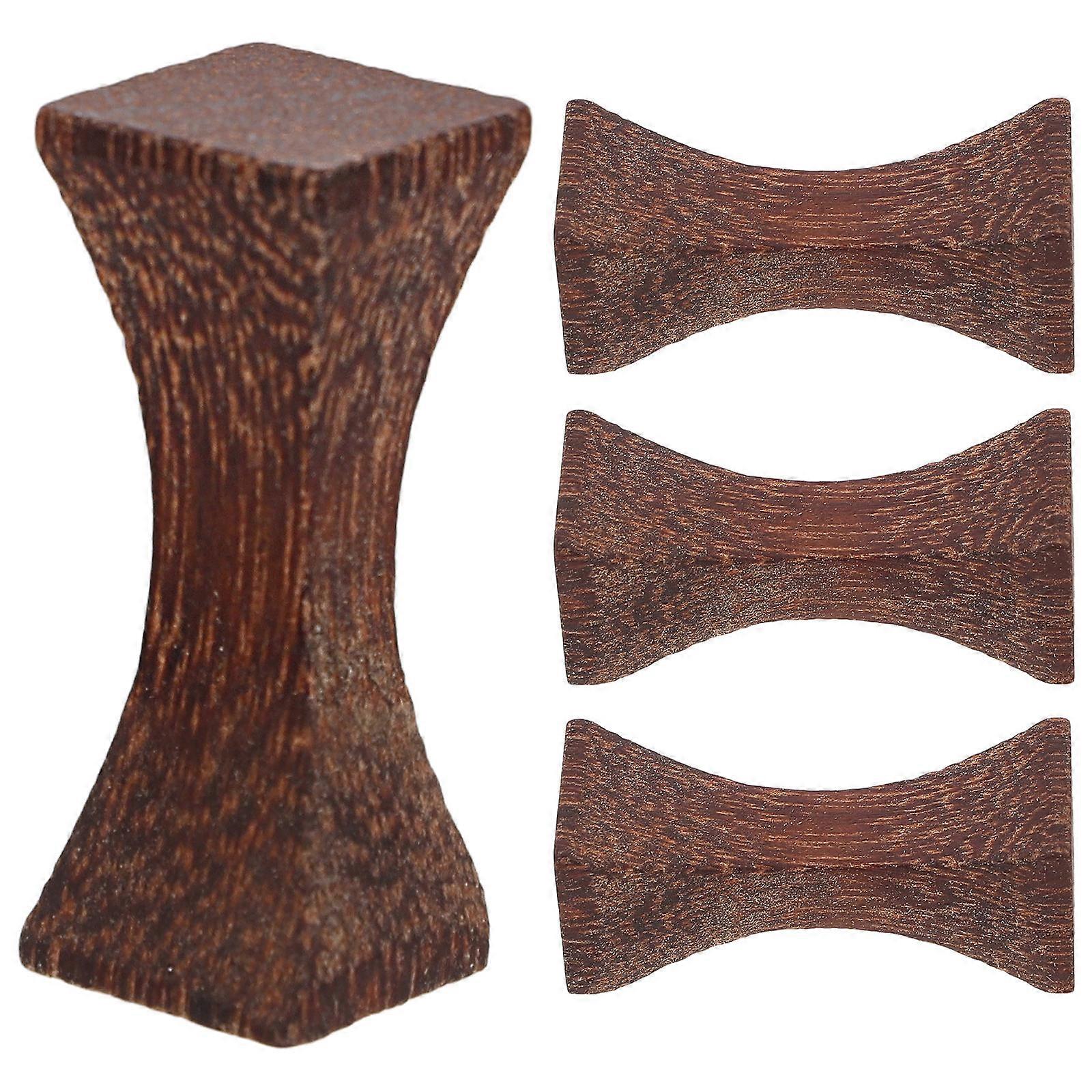 Wood Chopstick Rest for Stable Tableware Placement 4Pcs Rustic Cutlery Holders