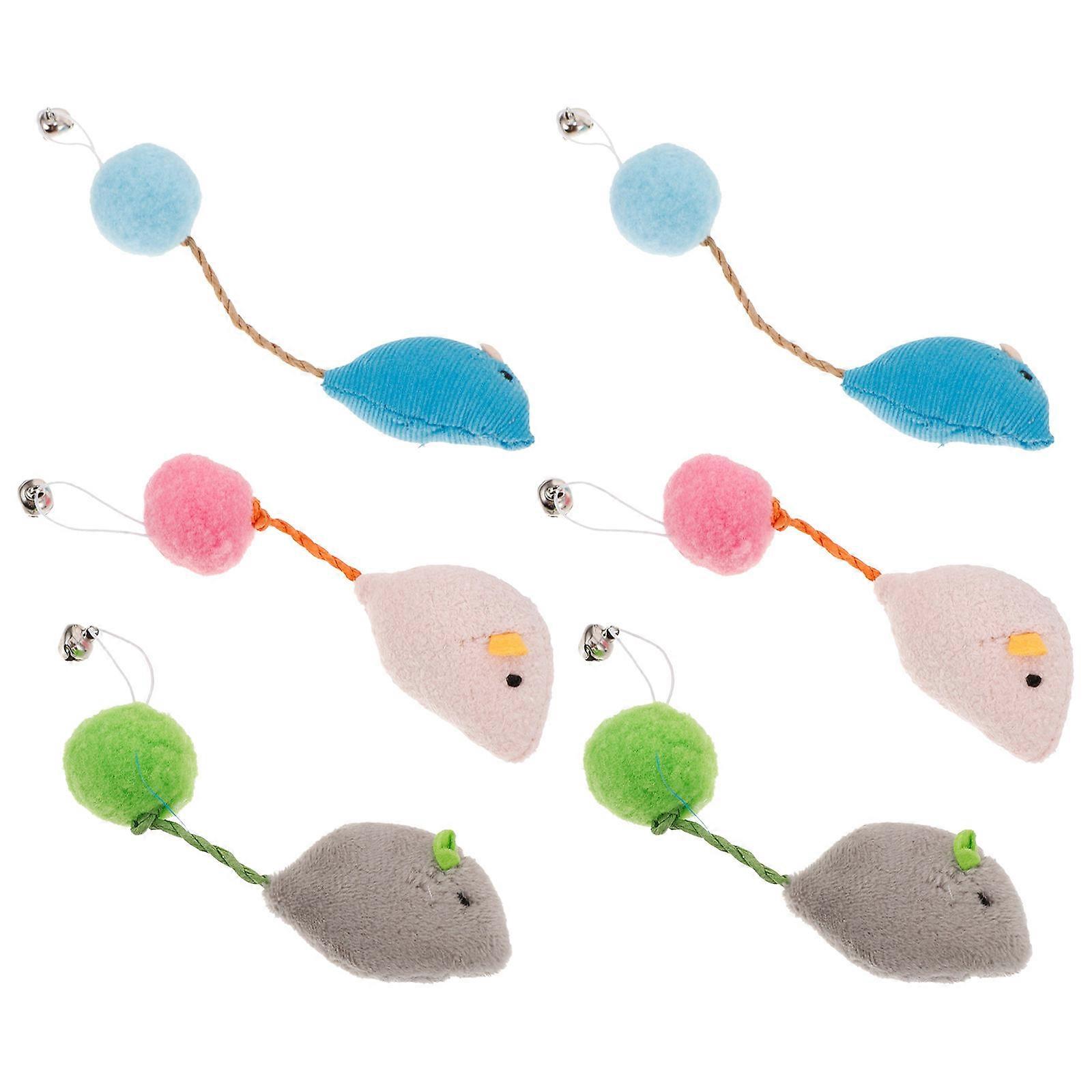 Cat Mouse Toy Plush Cat Teasing Toy for 6Pcs Assorted