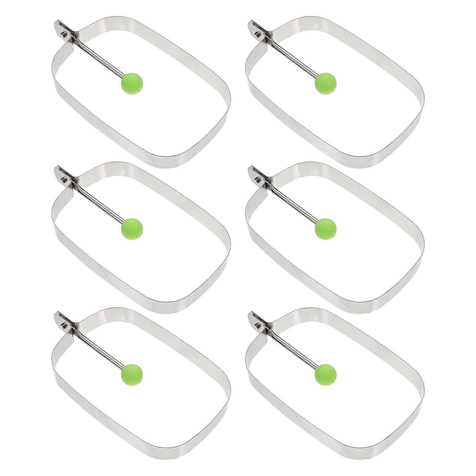 Egg Mold Square Shape Stainless Steel Frying Molds for Egg 6Pcs Set