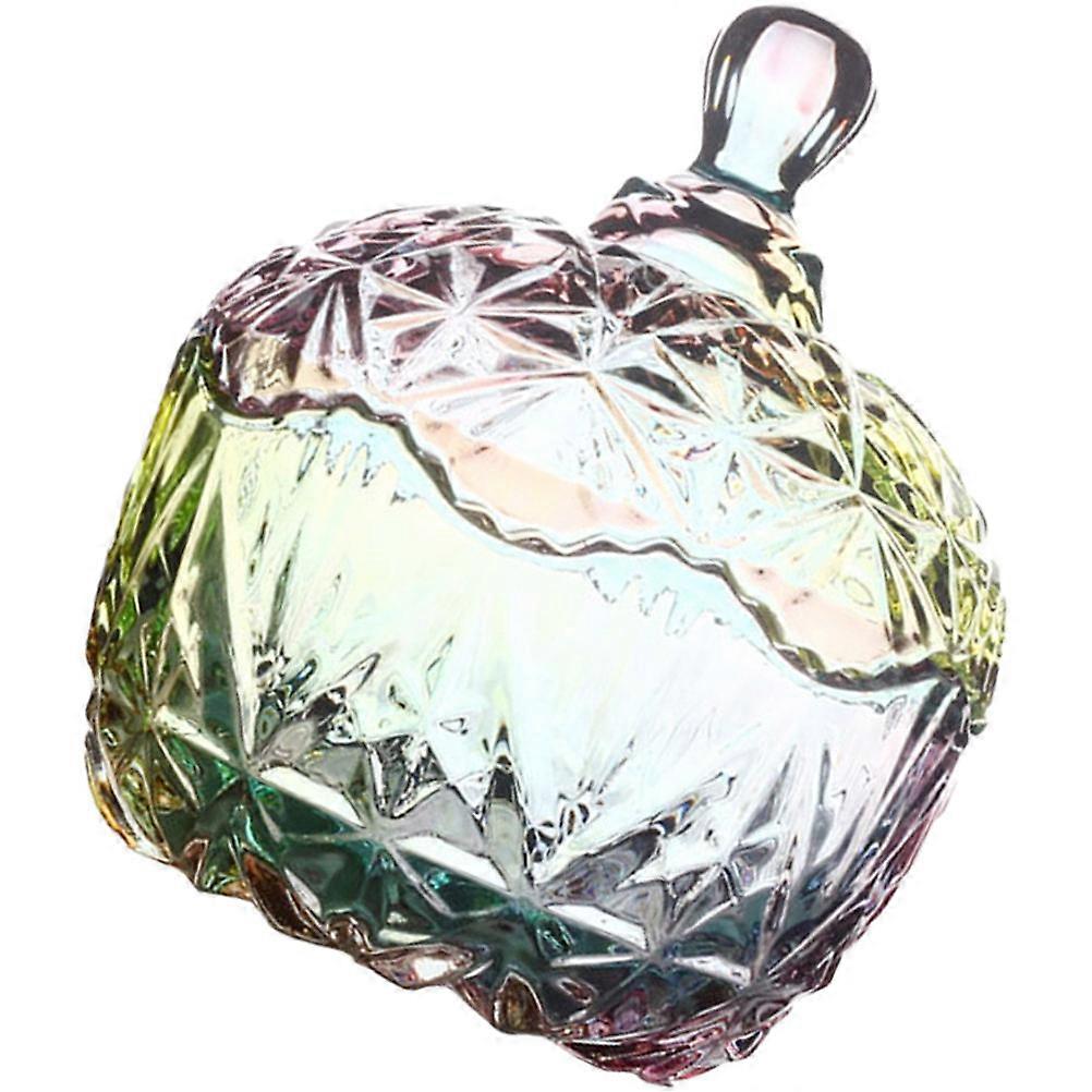 2Pcs Glass Candy Holder with Lid for Storage Transparent Storage Can