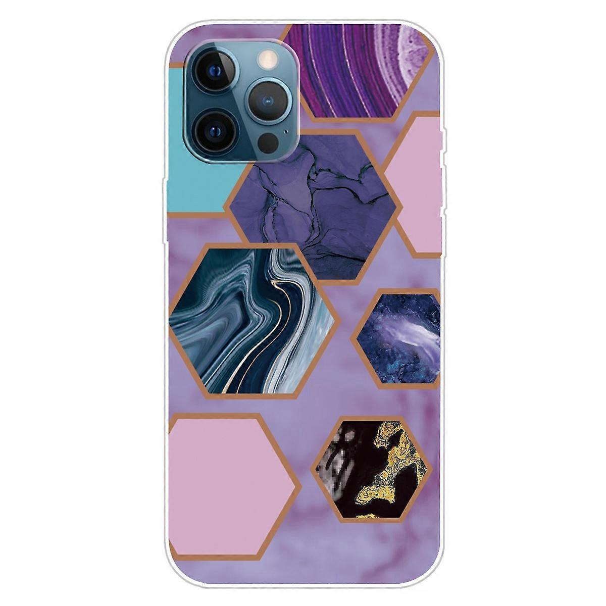 For iPhone 16 Pro Case Abstract Marble Pattern Printing TPU Phone Cover