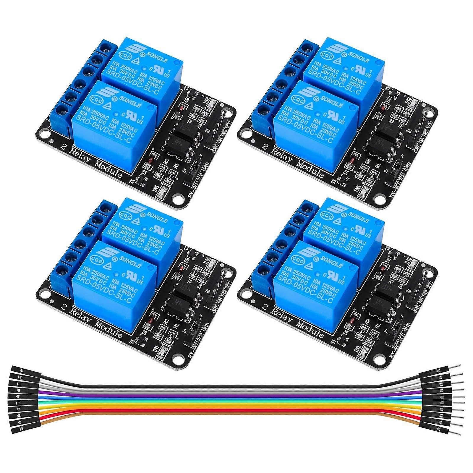 Relay Module 2 Channel 5V with Optocoupler Isolation for Arduino Raspberry Pi  Load Capacity 4pcs