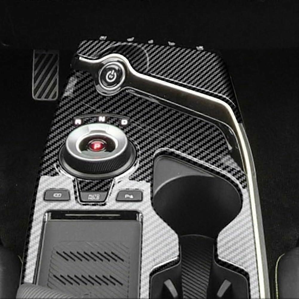 Center Console Trim Carbon Fiber Style ABS Panel Cover Scratch Resistant Interior Accessory for EV6