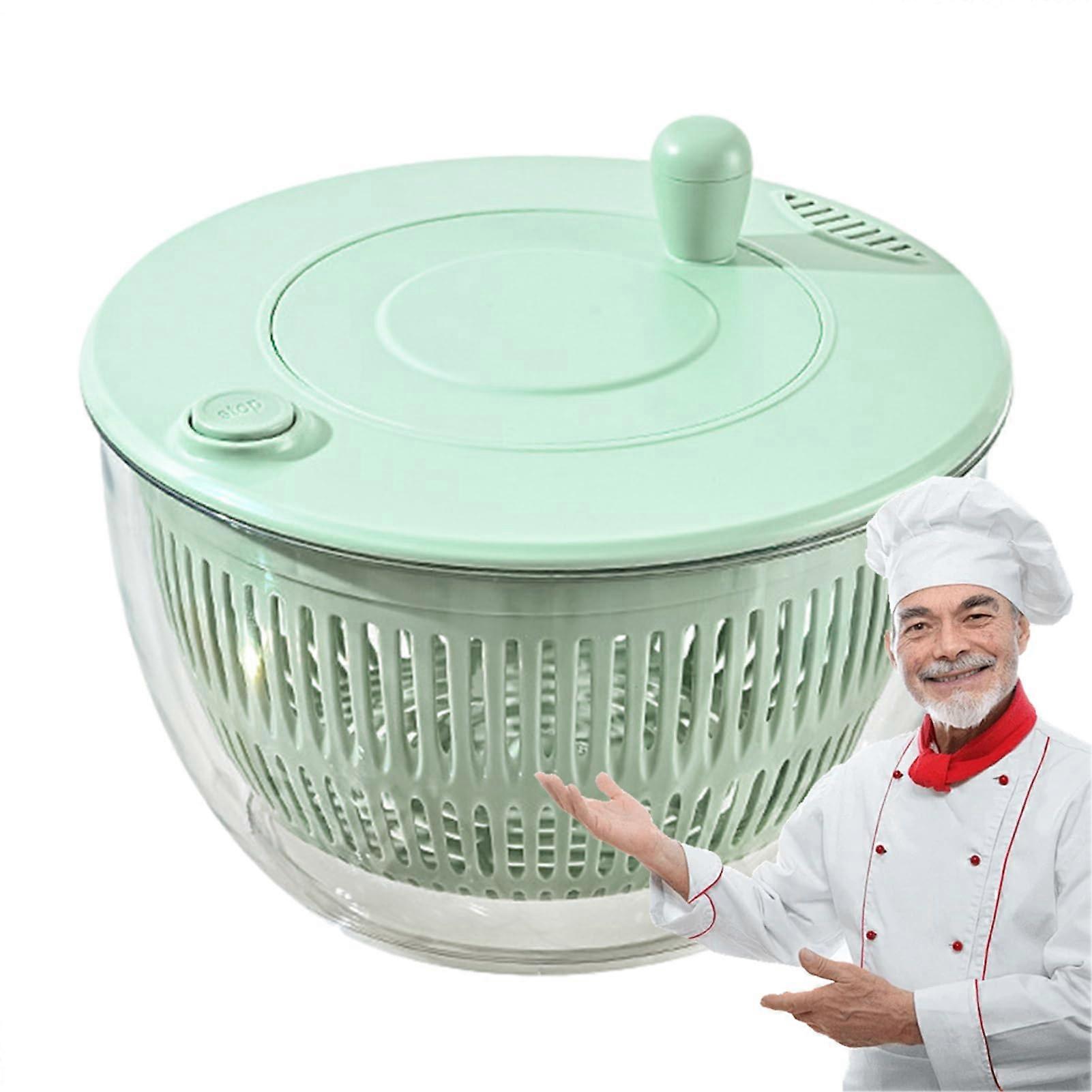 Large Pump Salad Spinner with Quick Drying Action and Transparent Design for Leafy Greens