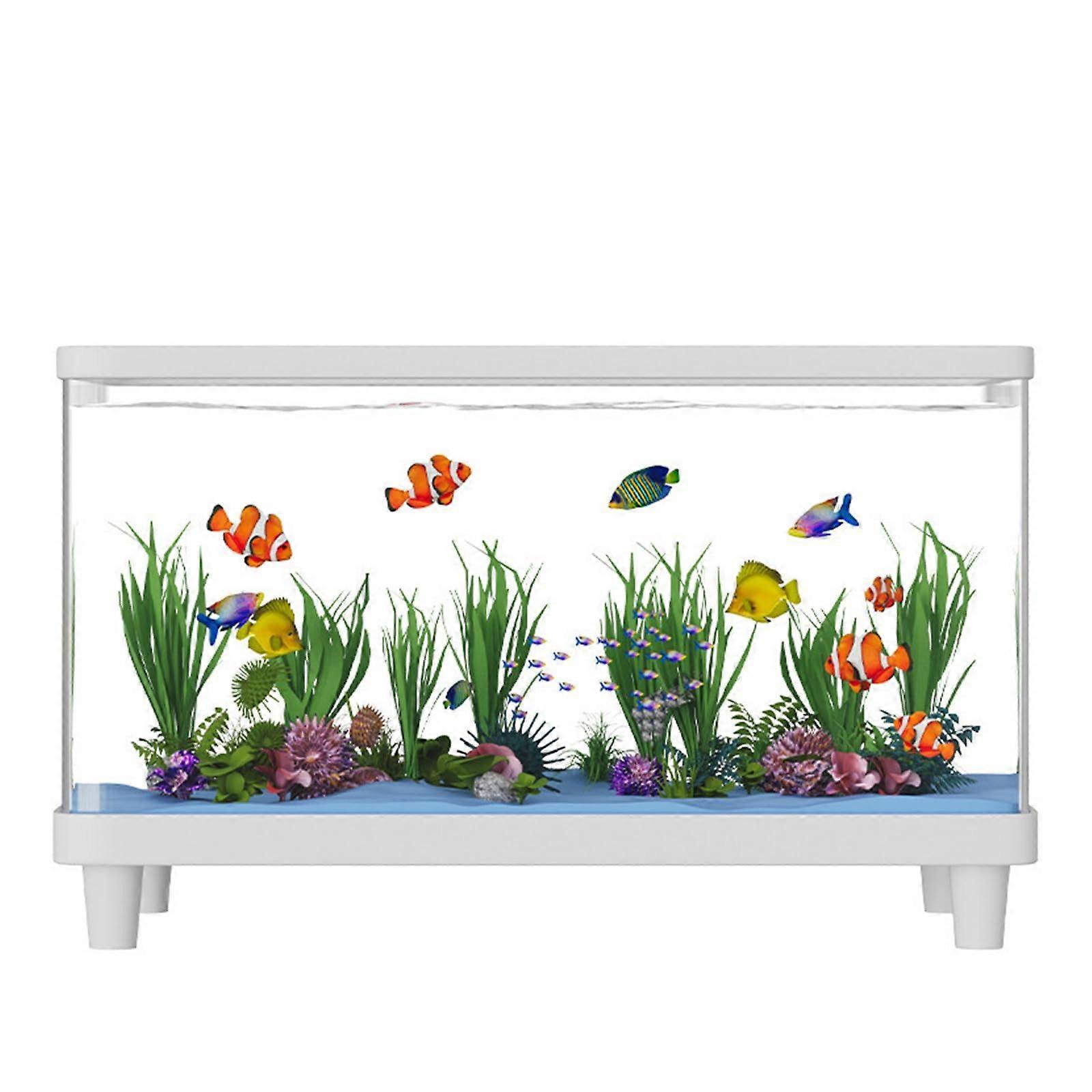 Mini Desktop Aquarium Starter Kit with LED Light and Quiet Pump for Shrimp Snails Small Fish