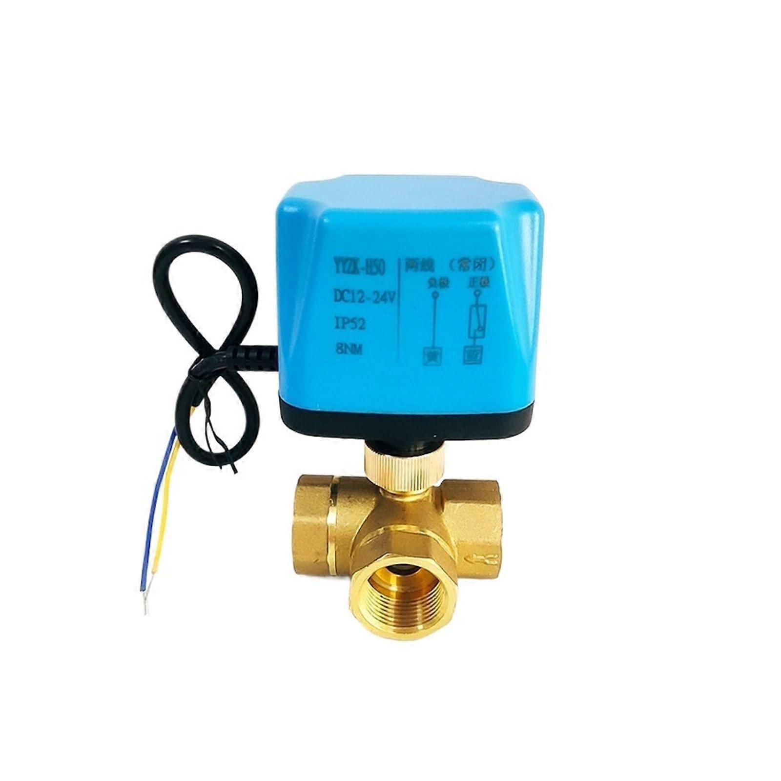 3/4 Inch Three Way 24VDC Normally Open Brass Motorized Ball Valve for Quick Flow Control