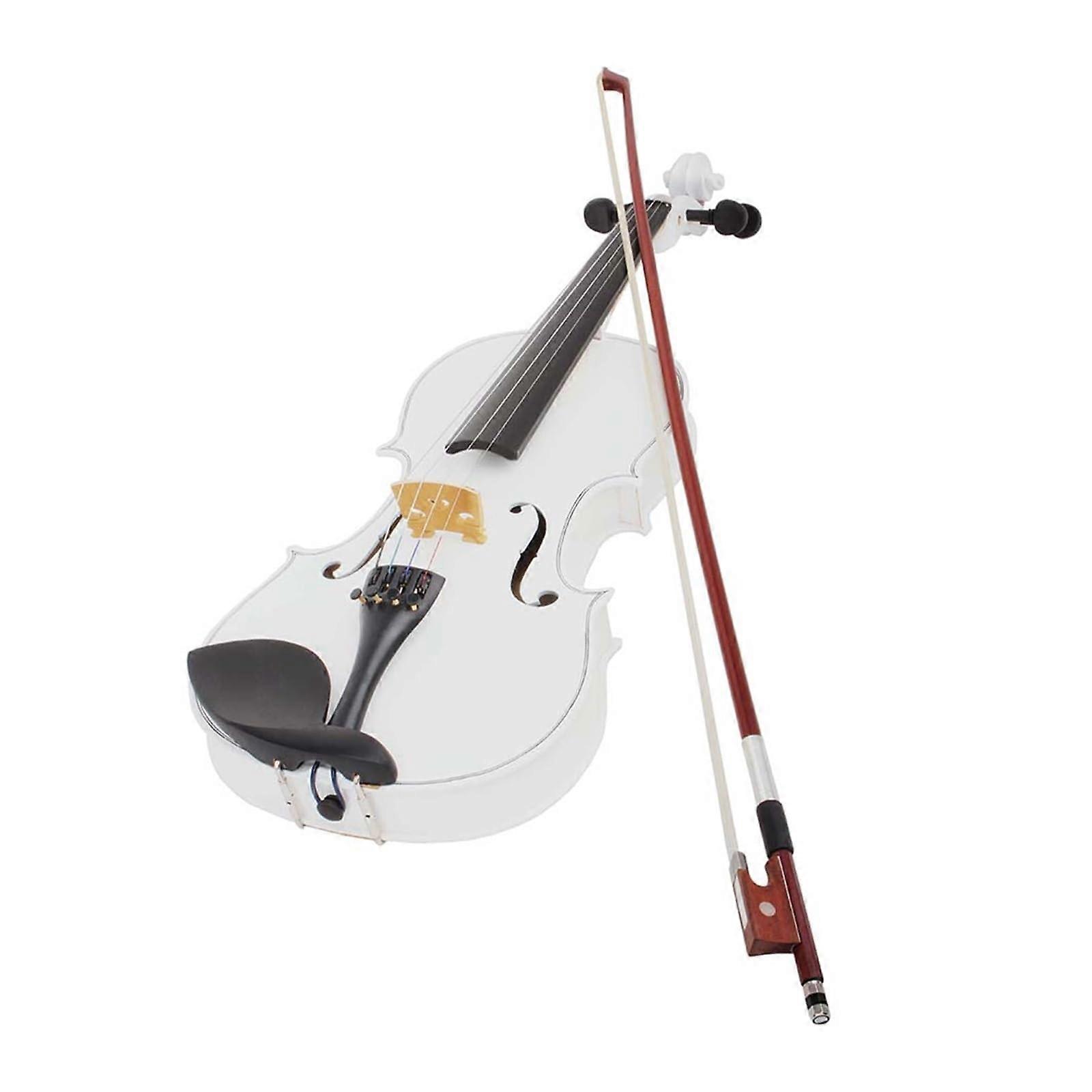 Full Size 4/4 Beginner Violin Kit, White Maple Face Student Violin with Case, Warm Balanced Tone