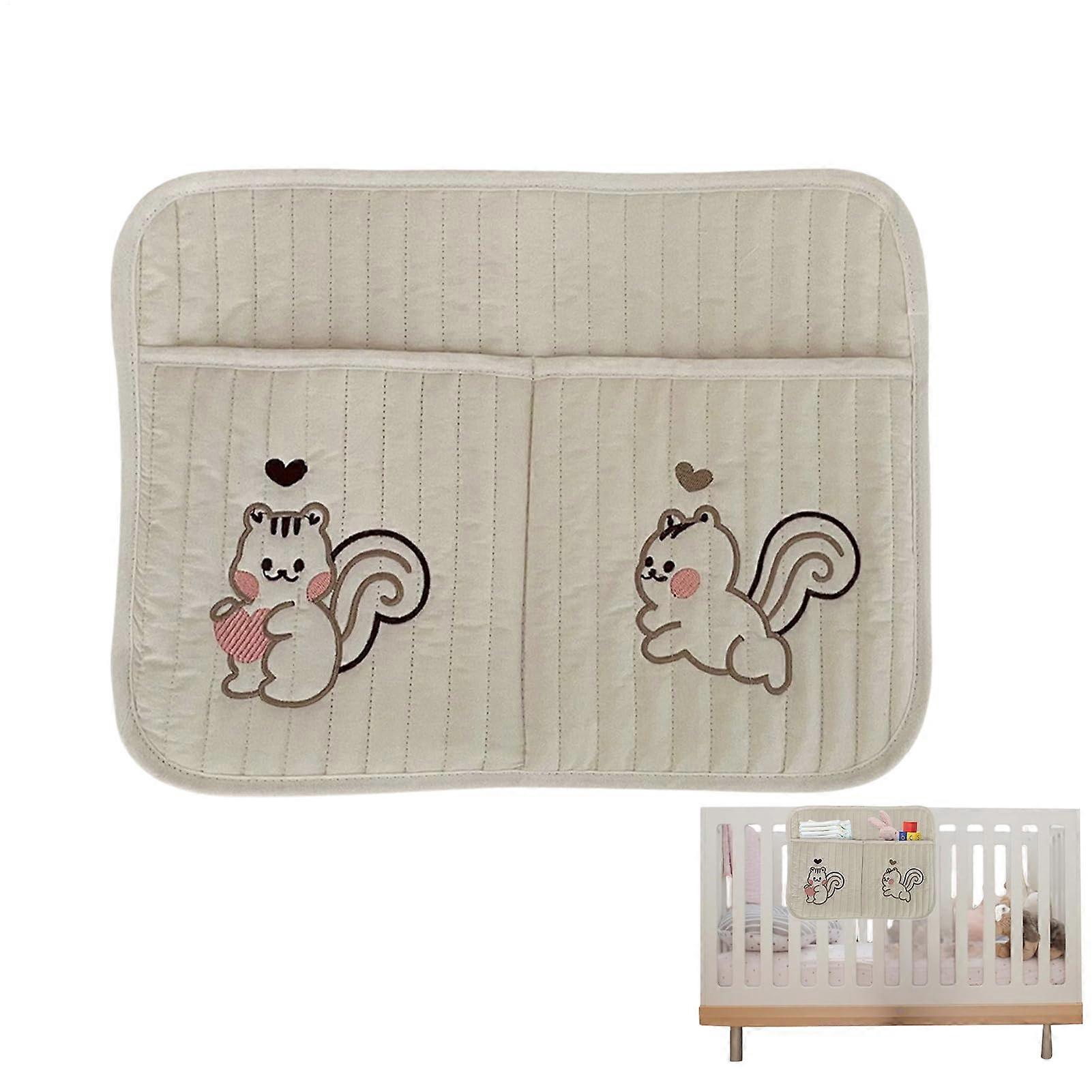 Baby Crib Organizer with MultiPocket Diaper Caddy, Easy Access Nursery Storage Bag for Essentials