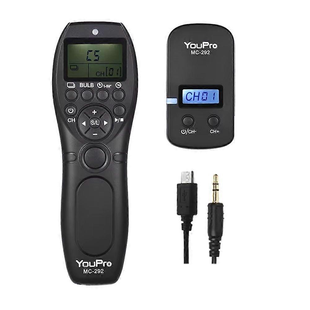 YOUPRO MC-292 2.4G Wireless Remote Control LCD Timer Shutter Release Channels for Canon/Sony/Nikon/Fujifilm E2