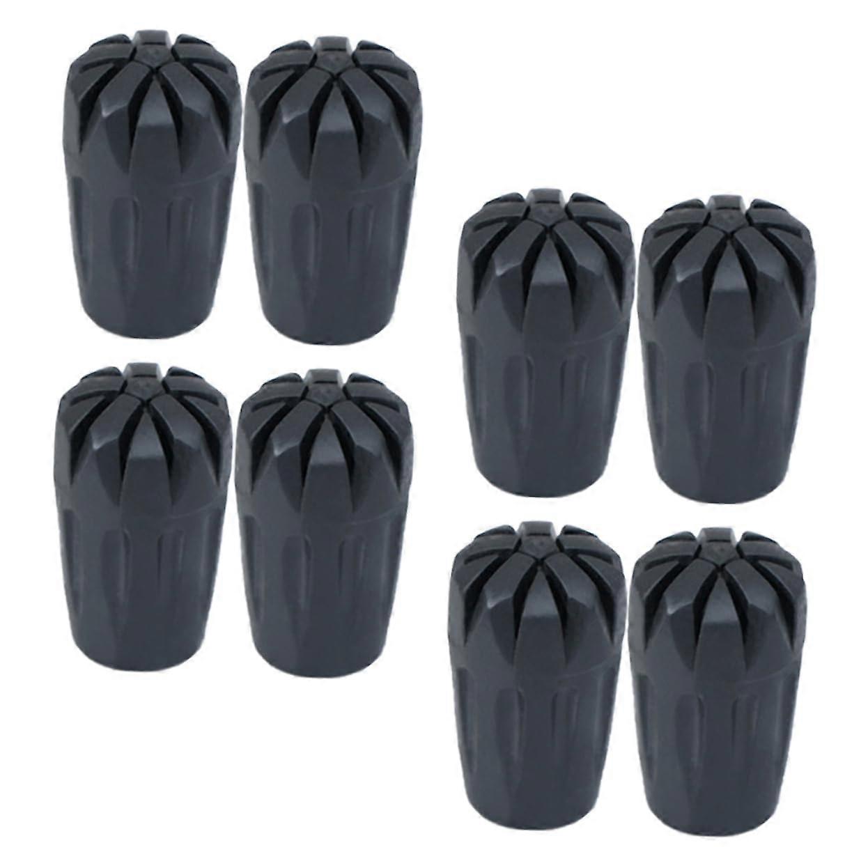 8pcs Trekking Pole Tips Rubber Covers for Walking Stick Ends Shock Absorption and Grip