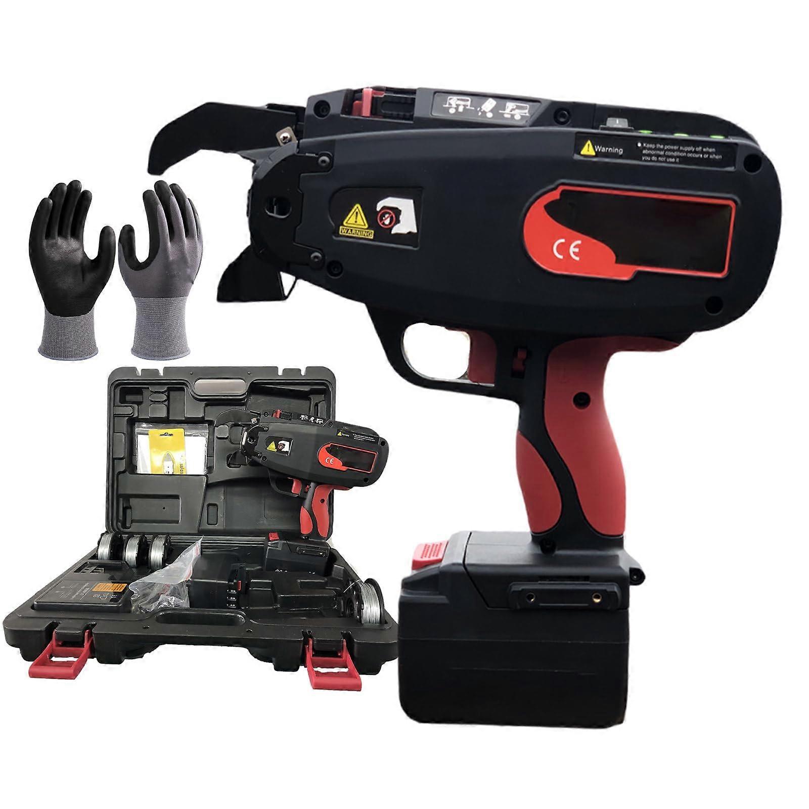 Automatic Handheld Rebar Tying Machine with LED Display, 445mm Range, Battery Powered Tool Set