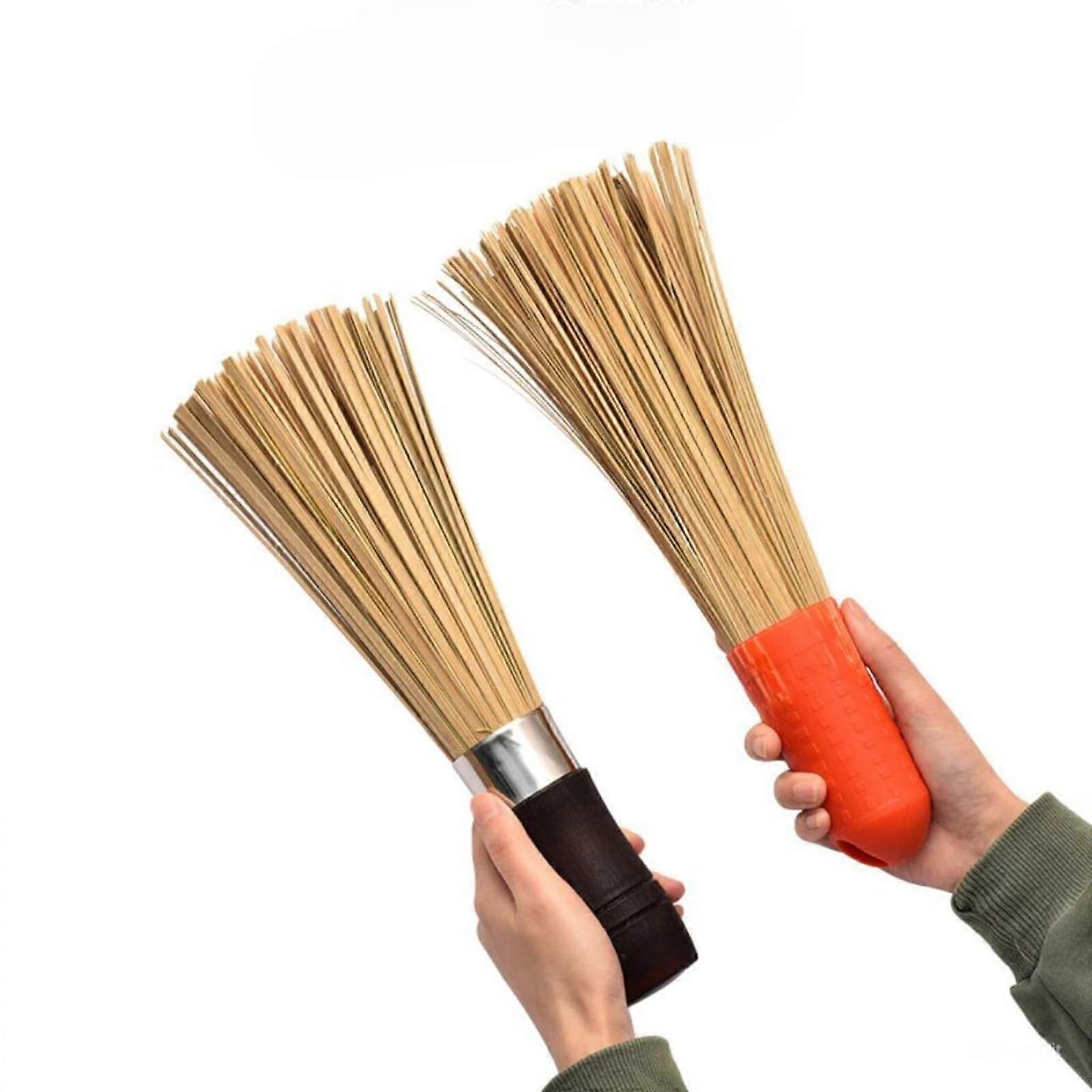 Bamboo Pan Brush 9.5 Inch Wooden Handle Kitchen Cleaner Scratch Durable EcoFriendly