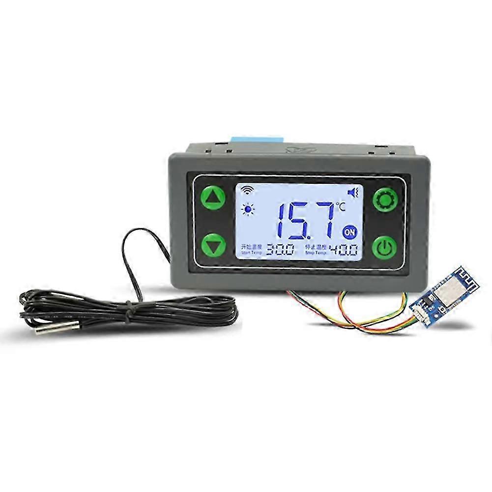30A Remote Temperature Controller APP Digital Display Intelligent Temperature Regulator with Probe with Wifi