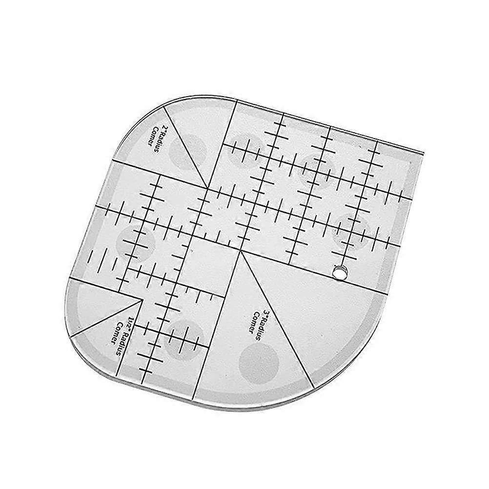 Acrylic Quilting Ruler with Curved Corner Cutter, NonSlip Patchwork Sewing Template Tool