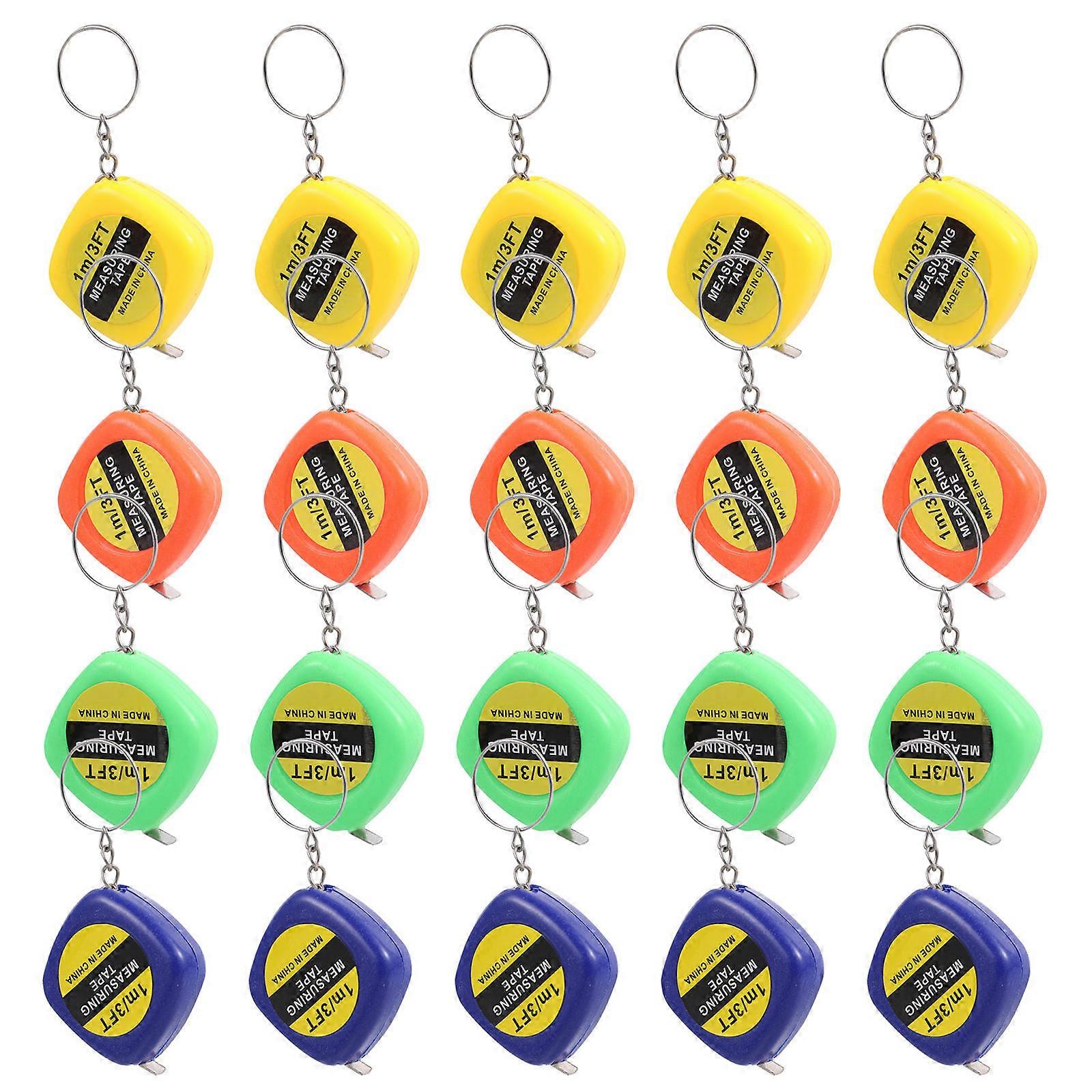 Tape Measure Pendant for Measuring Length 20Pcs Small Key Chain Mini