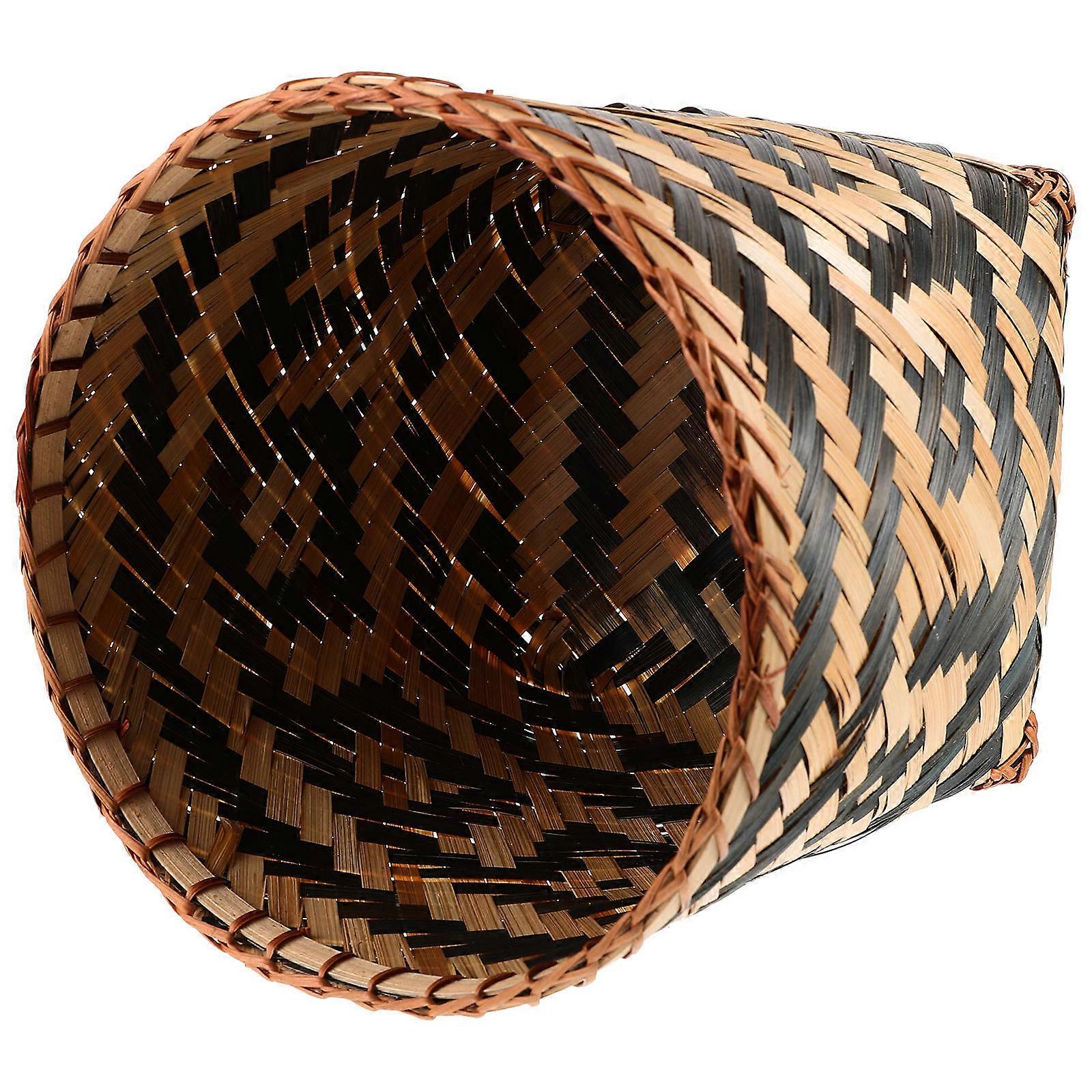 Bamboo Woven Trash Basket for Storage 1Pcs Assorted Color Container
