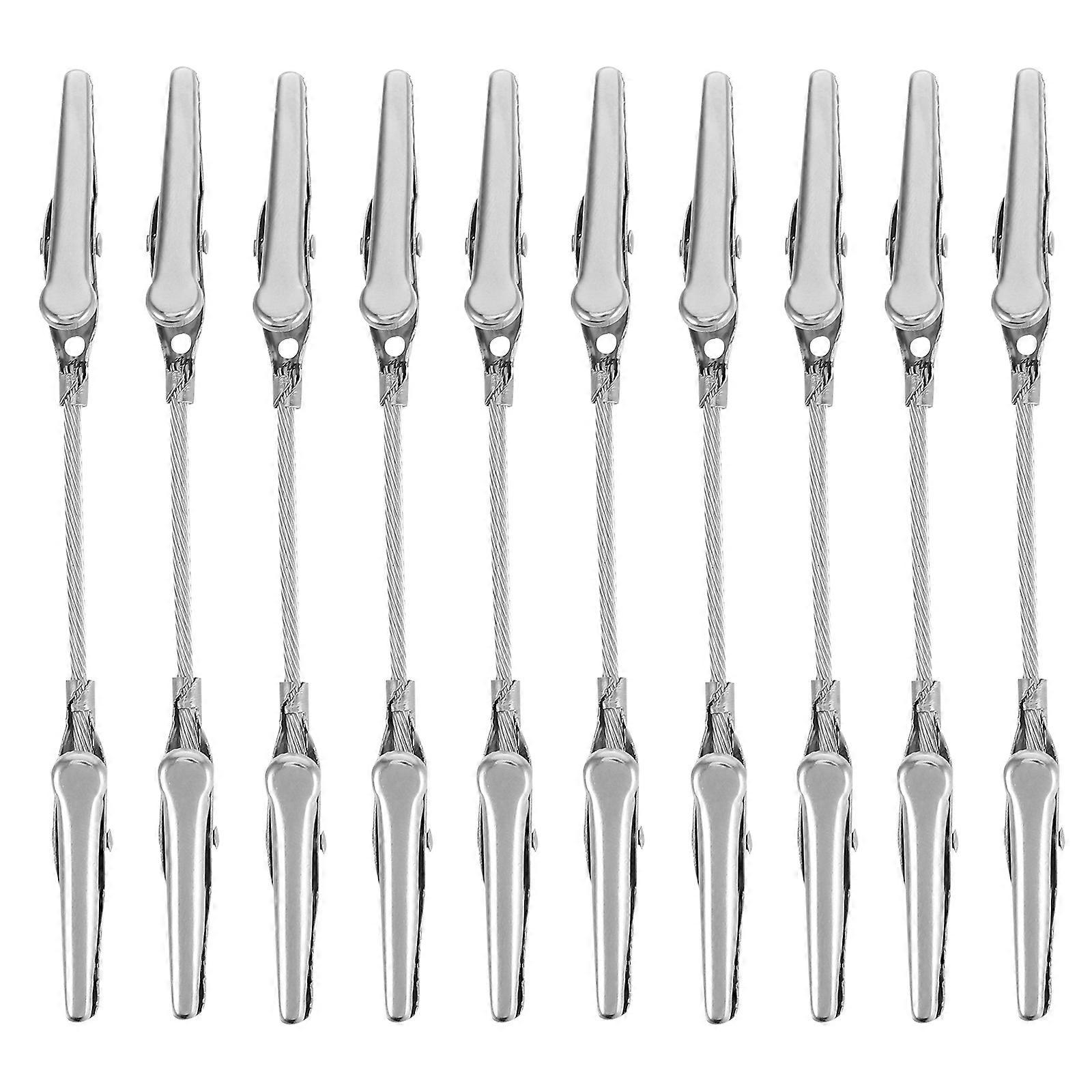10Pcs Silver Note Holders for Note Clipping Metal Double Head Clips