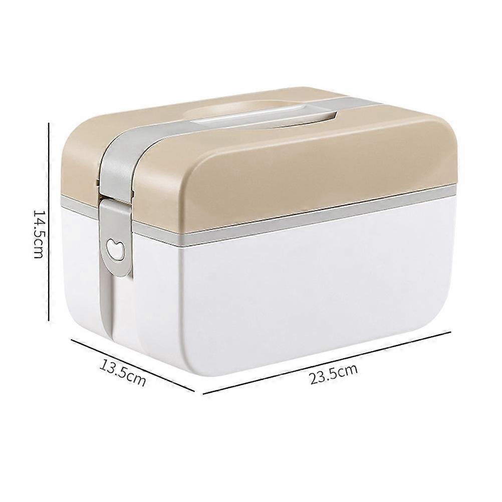 High Capacity Medicine Case for Storage Plastic Emergency Box Brown