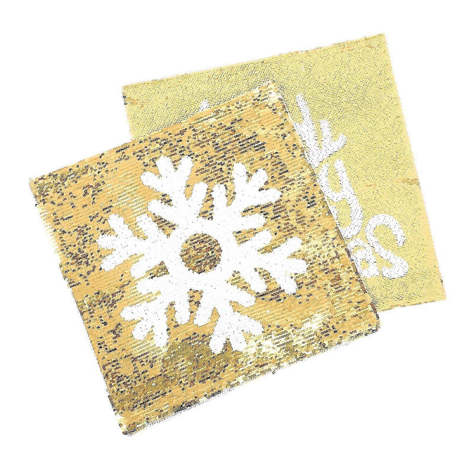 2Pcs Golden Sequined Glitter Pillowcase