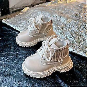 Botas de neve infantis para meninas, modelo cano curto, forradas, em algodão, com sola macia, antiderrapantes e fecho de velcro, cor rosa.