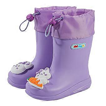 Botas de chuva infantis impermeáveis ​​com luzes YUIVH, botas de borracha de cano médio para escola e jardim – compatíveis com tamanhos infantis.