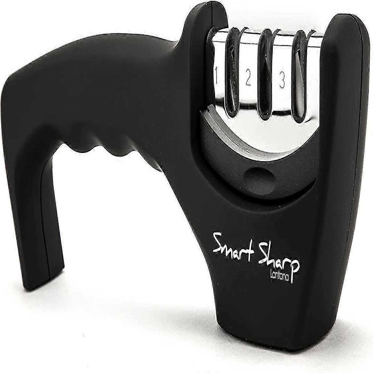Smart Sharp 3 Stage Sharpener for Kitchen Knives with Ergonomic Design