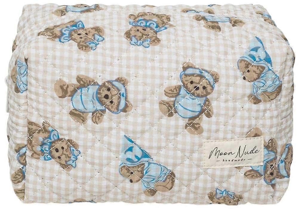 Moon Nude Cuddles Large Makeup Bag - Beige/Blue/White