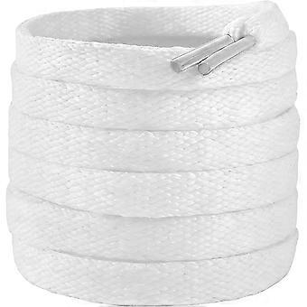 Lot de 3 paires de lacets plats de rechange de 120 cm (47 pouces) pour baskets, lacets de 8 mm (5/16 pouce) pour chaussures de sport et de ville, pour hommes et femmes, blancs.