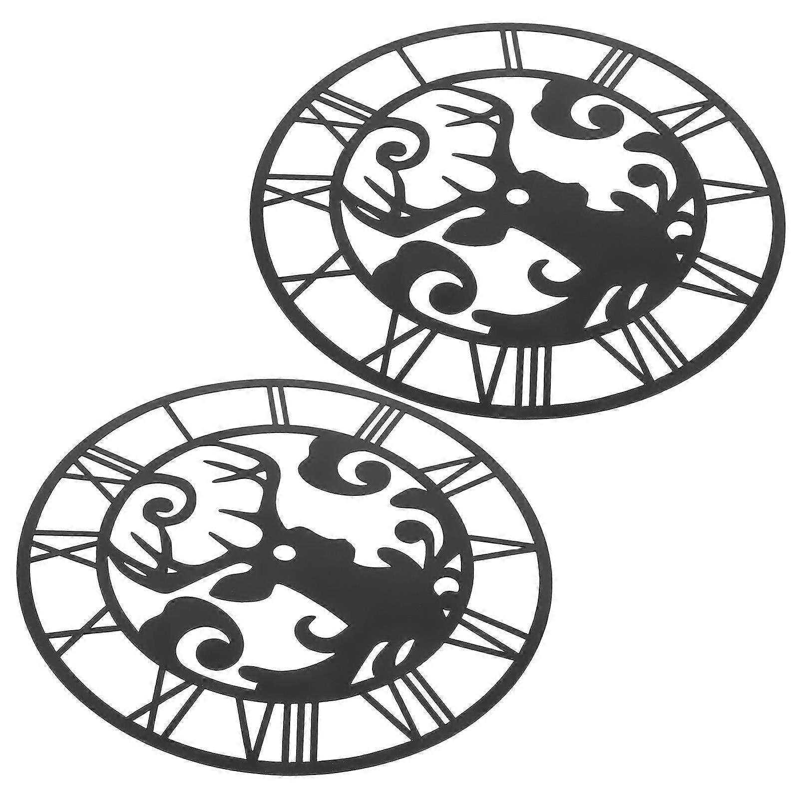 Round Clock Face Roman Numerals Acrylic Wall Clock Sticker 8Pcs Kit