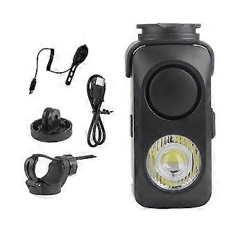 Clacson per bicicletta con luce LED, luce anteriore per bici da strada e mountain bike, ricaricabile tramite USB.