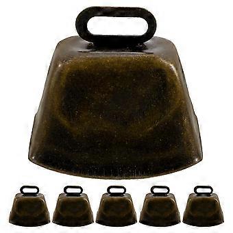 Vintage Kuhglocken aus Metall zur Dekoration, 24-teiliges Set aus dunkelbraunem Eisen