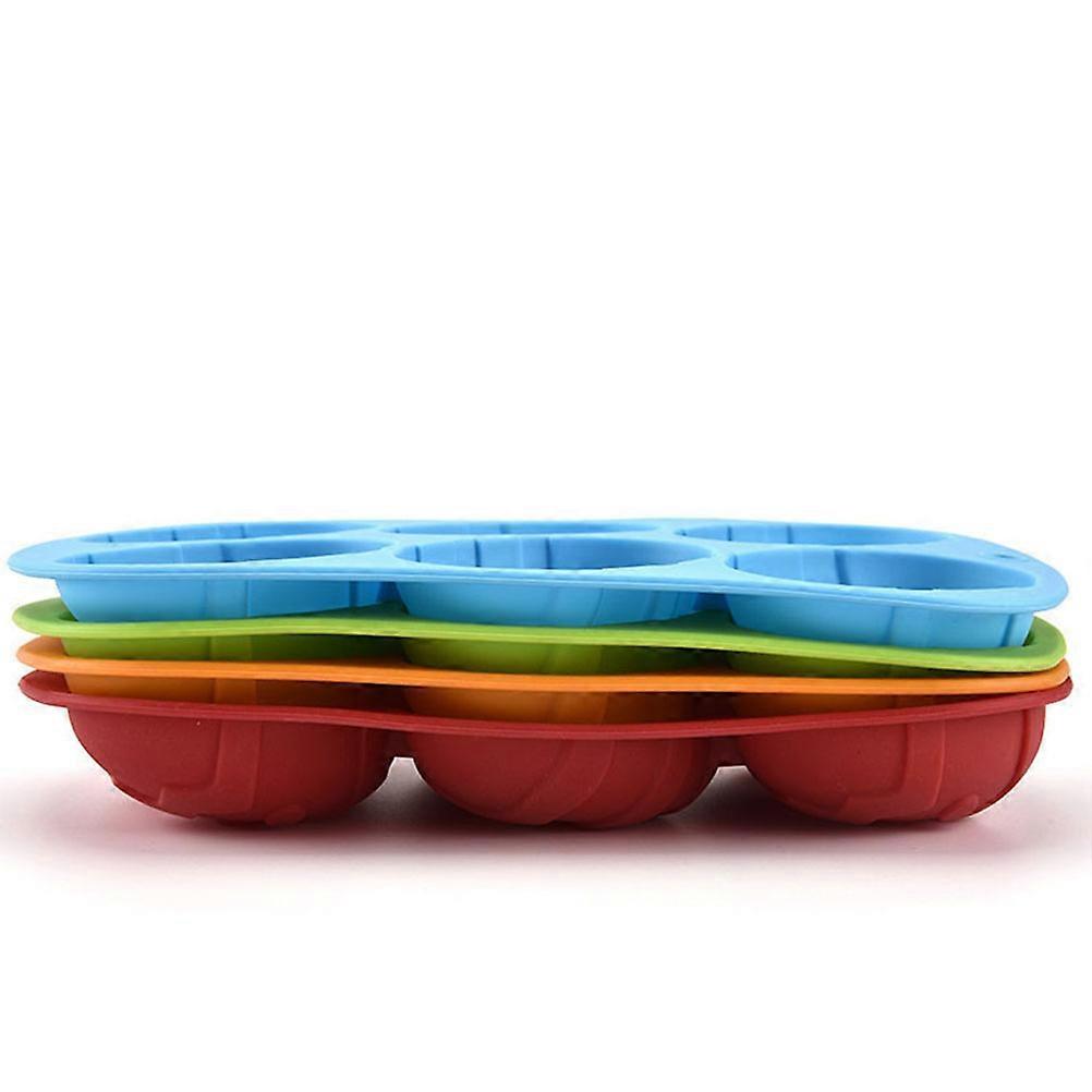Easter Cake Molds Silicone Easter Egg Shape for Baking 6-Egg Red Set
