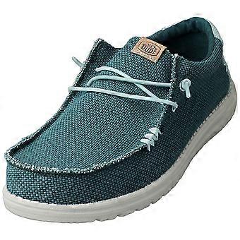 Hey Dude Wally Braided Mens Loafer Shoes in Green Grey