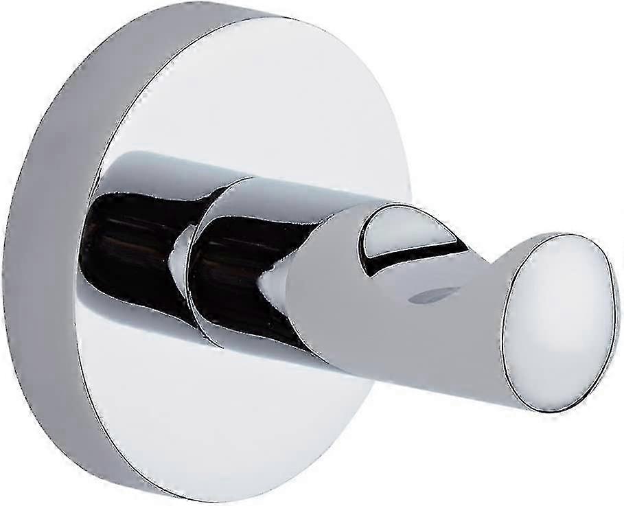 modern round wall mounted bathroom single robe hook - chrome