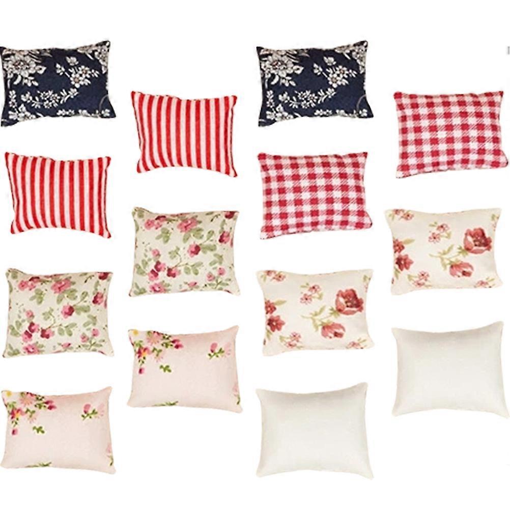 14pcs Mini House Sofa Back Cushion Miniature Sofa Throw Pillows Mini Model