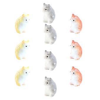10 Pcs Adorável Pequeno Rato Bolo Cozimento Enfeites Decoração de Desktop Pequeno Desenho Animado Animal Decoração para Festa Bolo em Casa (Cor Sortida)