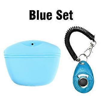 Portable Dog Training Clicker and Treat Bag Set, Silicone with Magnetic Closure, Waist Clip and Wrist Strap for Outdoor Behavior Correction