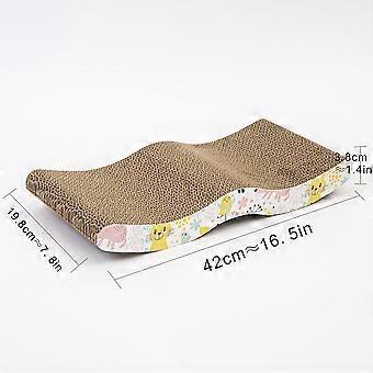 Deluxe Cat Scratching Board-Recyclable & Wear-Resistant Corrugated Paper-Enticing Play and Lounge Toy for Cats-Ideal for Indoor Feline Care