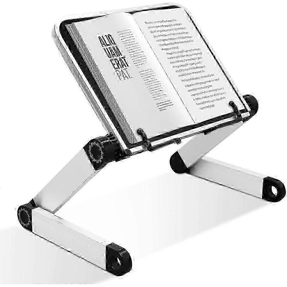 Foldable Aluminum Book Stand, Adjustable Height & Angle compatible withOffice & Study Desk