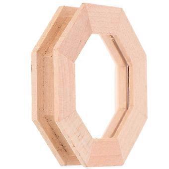 Miniature trævinduesramme ottekantet til dukkehus umalet håndværk