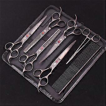 7 « Professional Pet Dog Scissors Acier inoxydable Éclaircissement Cisailles de coupe Chiens Chats Toilettage Ciseaux Outils de coupe de cheveux Z3003