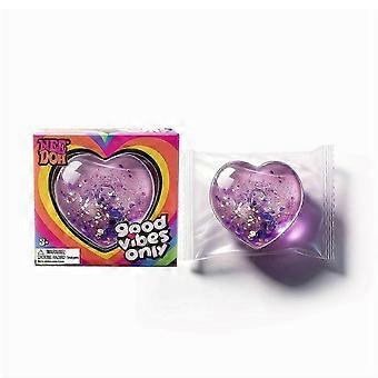 El juguete para pellizcar con forma de corazón de Amz (morado) tiene un tacto suave y cómodo, no es pegajoso, tiene un rebote rápido y es bonito, pequeño y portátil.