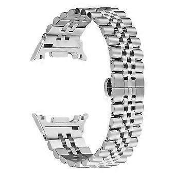 Pulseira de aço inoxidável ajustável com cinco contas para Samsung Galaxy Watch Ultra 47mm/ Watch Ultra (2025) 47mm.