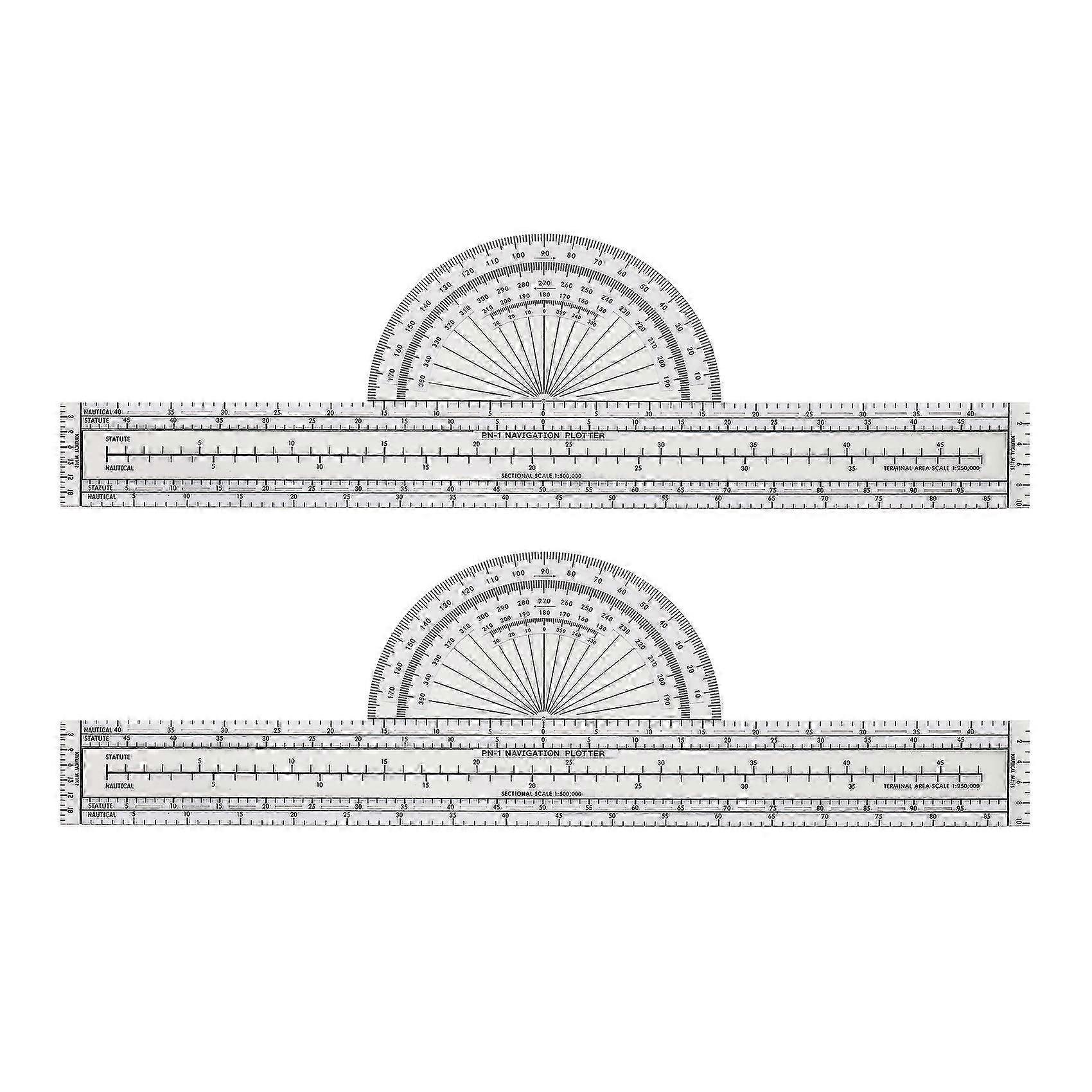 2 Pcs Plotter Plotting Tool Aviation Plotter WAC Charts Air Navigation Plotter Pilot Accessories for Pilots Navigation