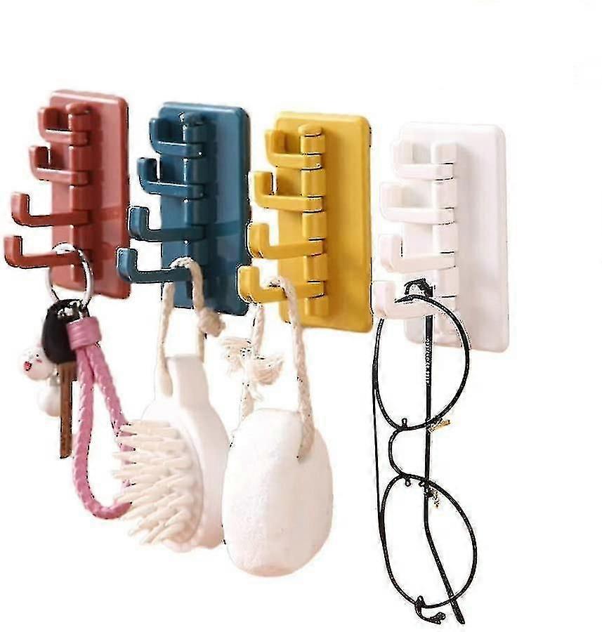 Wall Hooks Multicolor Adhesive Hook Backpack Handbag Door Hook 4 Pcs