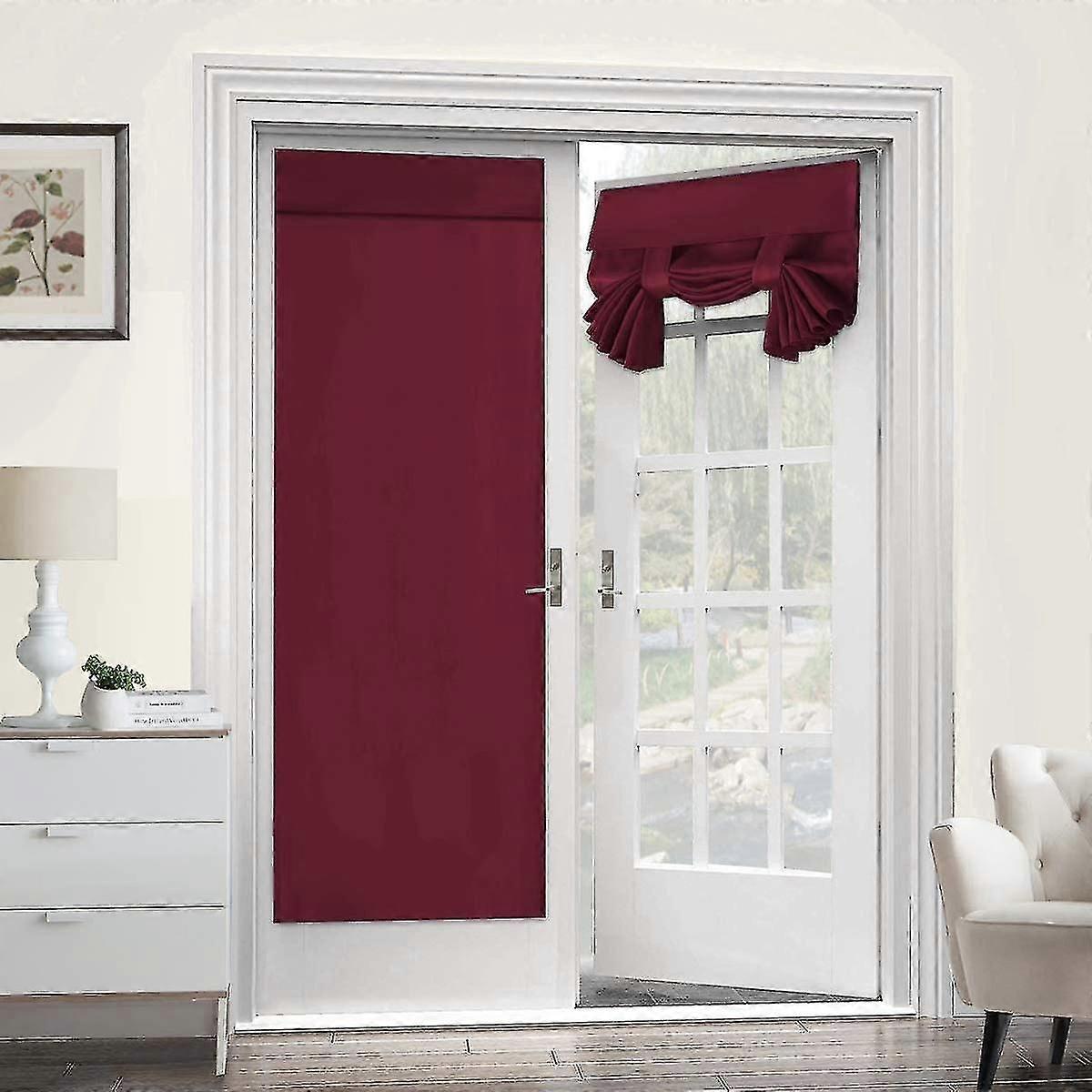 Curtain Panel, Door Wall Window Panel Screen, Wine Red
