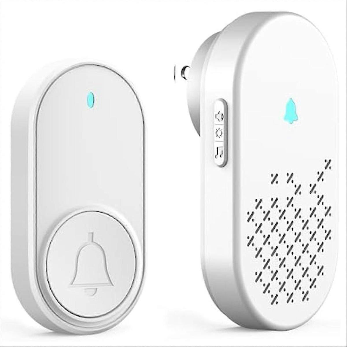 US Plug,Wireless Doorbell Chime Kit,Door Bell,Adjustable 4 Volume