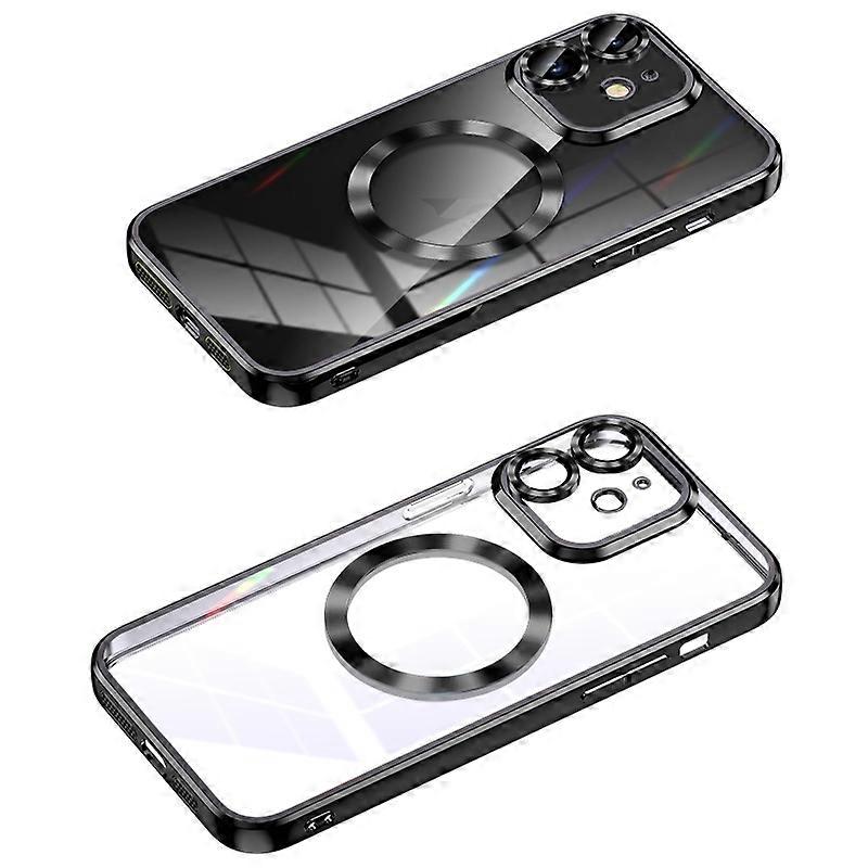 MagSafe CD Texture Metal Lens Frame Full Coverage Phone Case