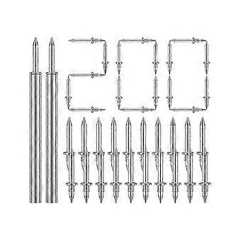 200 Pcs Double-Head Skirting Thread Seamless Nail,Rust-Proof No Trace Skirting Thread Screws Set with 2 Rods, with Nail
